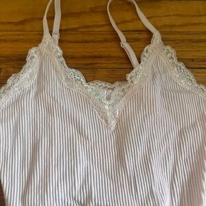 Striped Lace Trim Cami Top